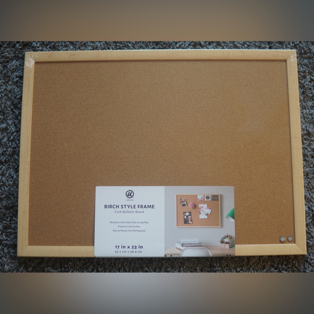 U Brands Cork Bulletin Board, 17x23 inches